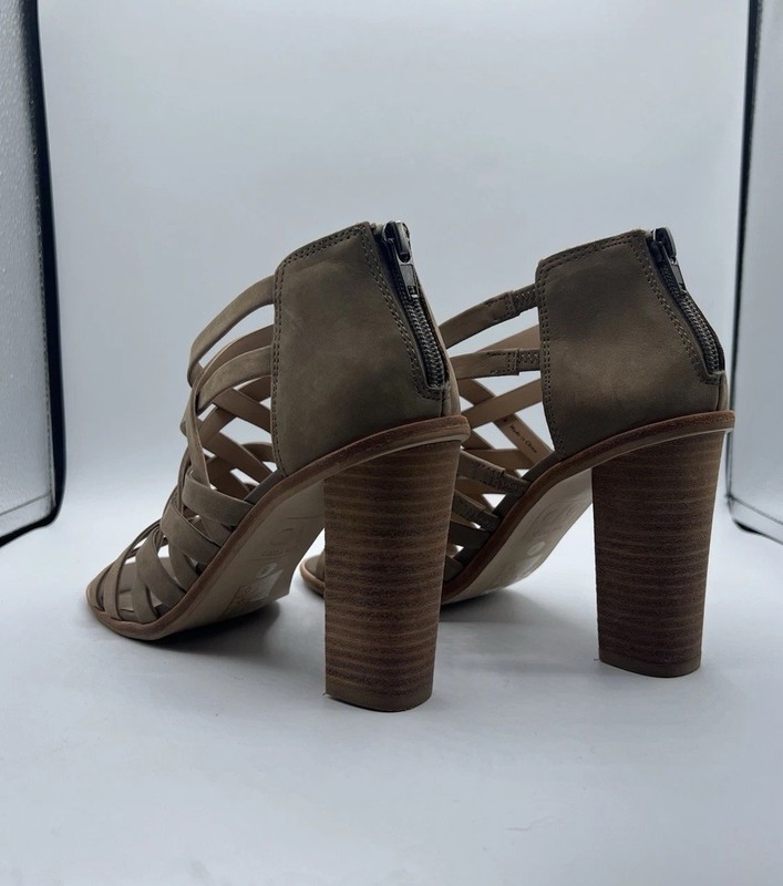 Dolce Vita Franney Taupe Leather Strappy Heels gallery