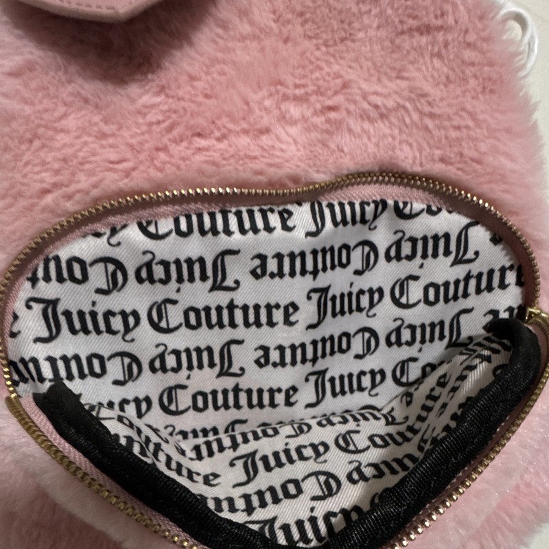 Juicy Couture Pink Mini Backpack Logo Pattern Zip Pockets Heart Bag Charm gallery