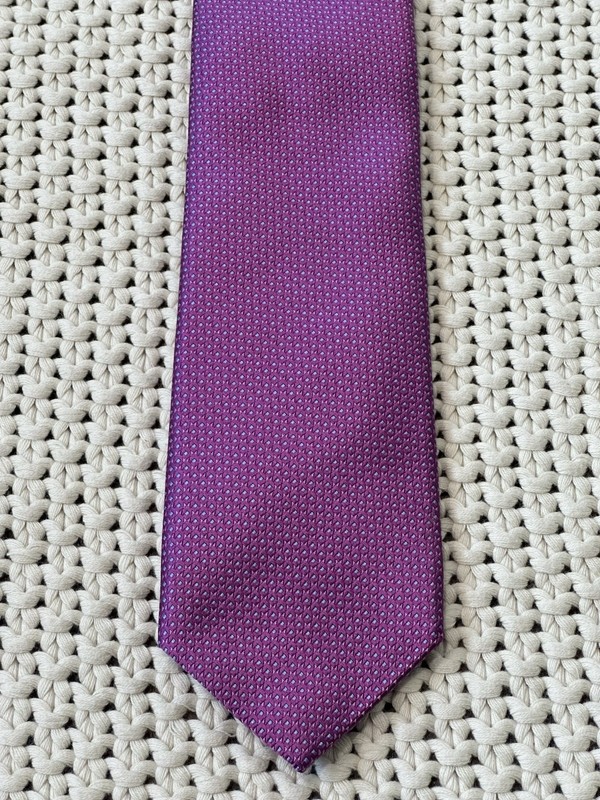 David Donahue Men’s Purple Geometric 100% Silk Tie
