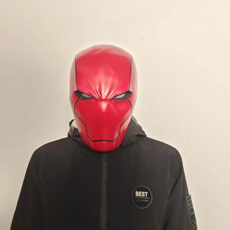 Cosplay Red Hood Jason Todd Helmet Full Head Superhero Halloween Mask Prop Latex gallery