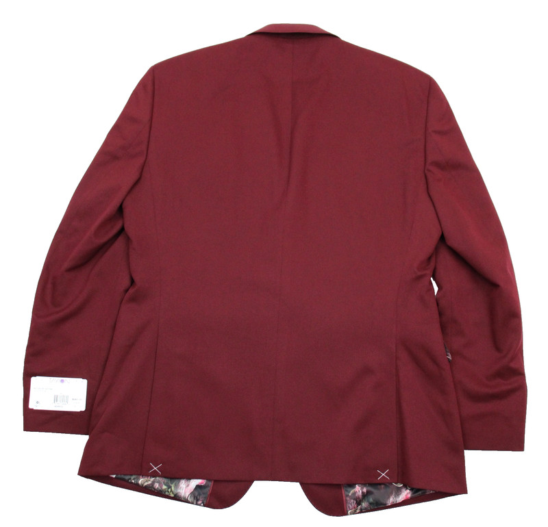 Tayion Suit Jacket 42 R Mens Red Solid Classic Fit Peak Blazer Sport Coat $360 gallery