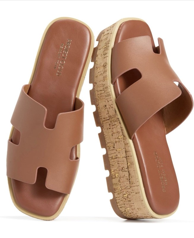 Project Cloud MILA Memory Foam Leather Wedge Platform Sandals ~ Women’s Size 6M