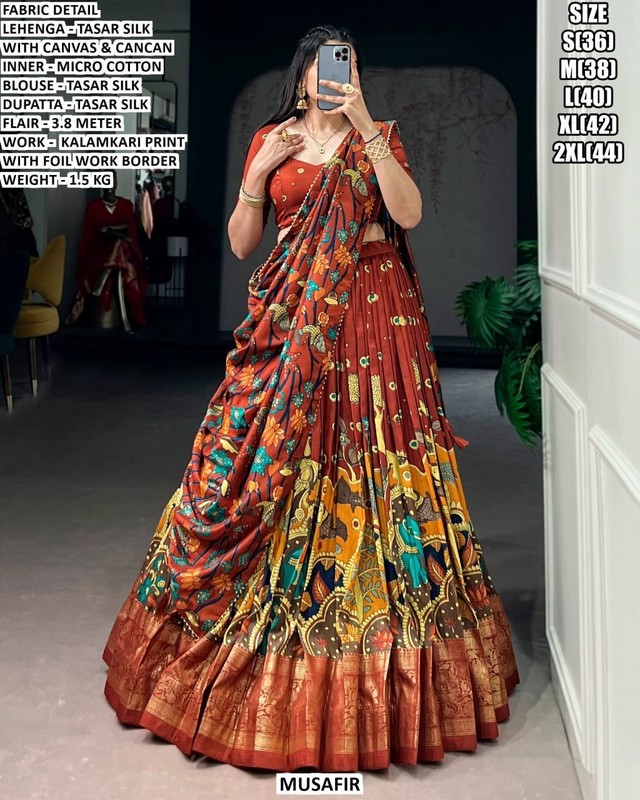 Beautiful Heavy Pure Silk Lehenga Choli Trending Bollywood Collection Most Sell gallery