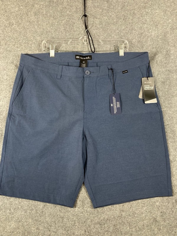 Travis Mathew Beck Chino Golf Shorts Mens 40 Blue Stretch Wrinkle Resistant NWT