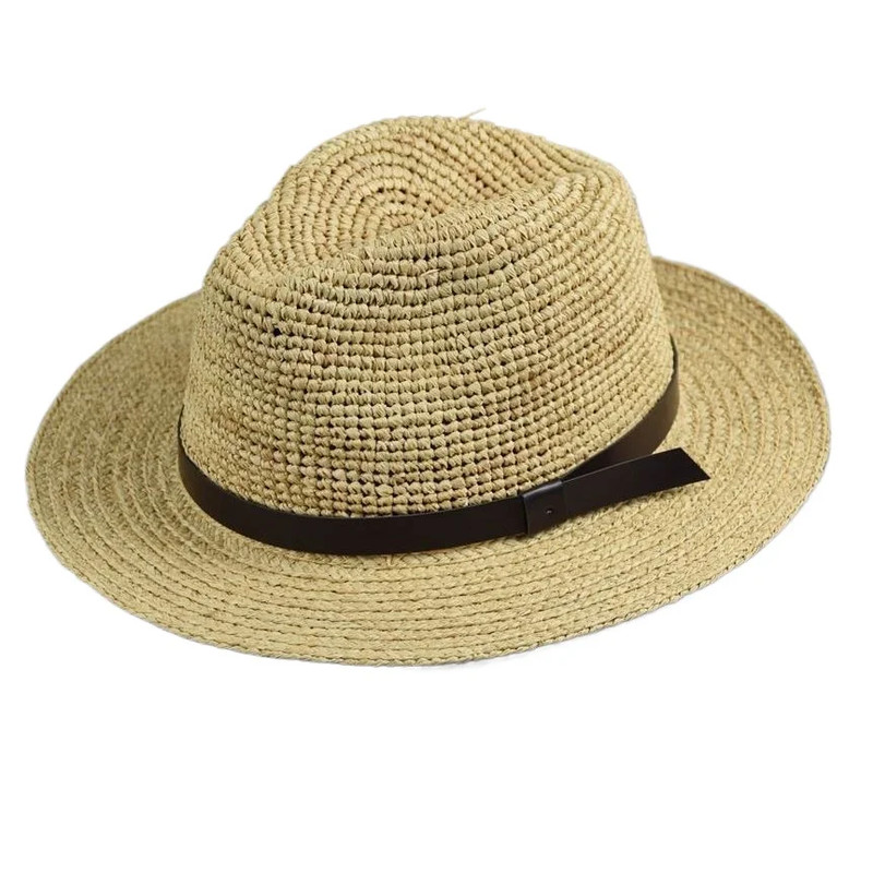 63cm Raffia Straw Panama Hat Large Circumference Summer Sun Protection Wear NEW