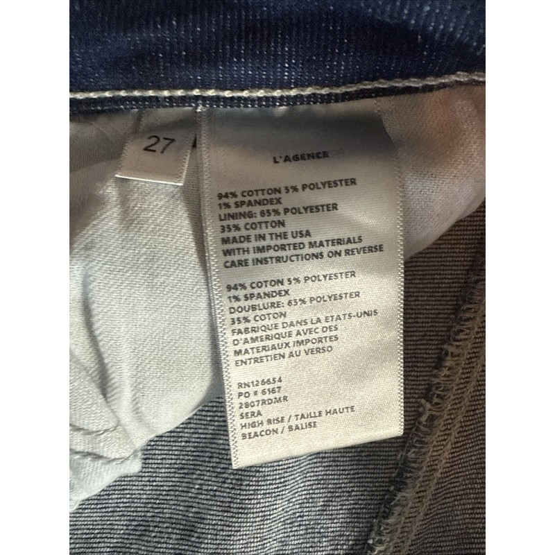 L’Agence Sera High Rise Flare Jeans Womens 27 Beacon Zip Fly Button Closure gallery