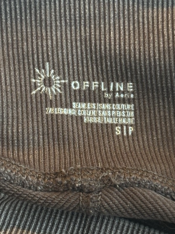Aerie Offline Brown Textured Workout Athleisure Leggings Size S gallery
