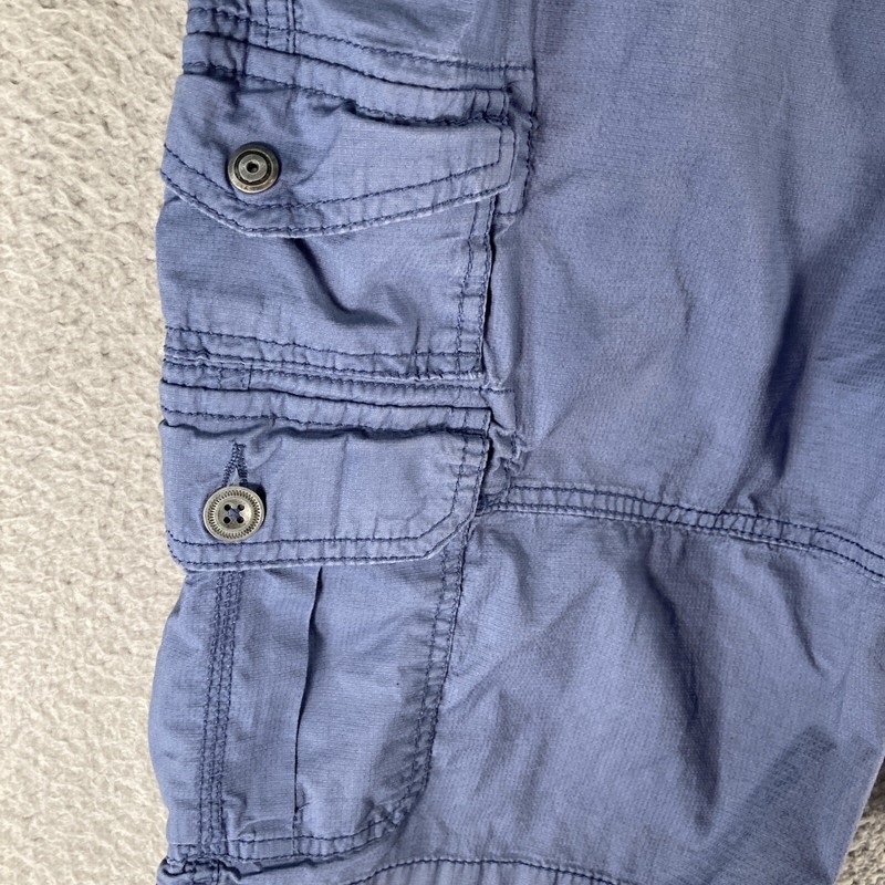 Iron Co Cargo Shorts Mens 32 Blue Ripstop Stretch Utility Pockets Casual. FLAW gallery