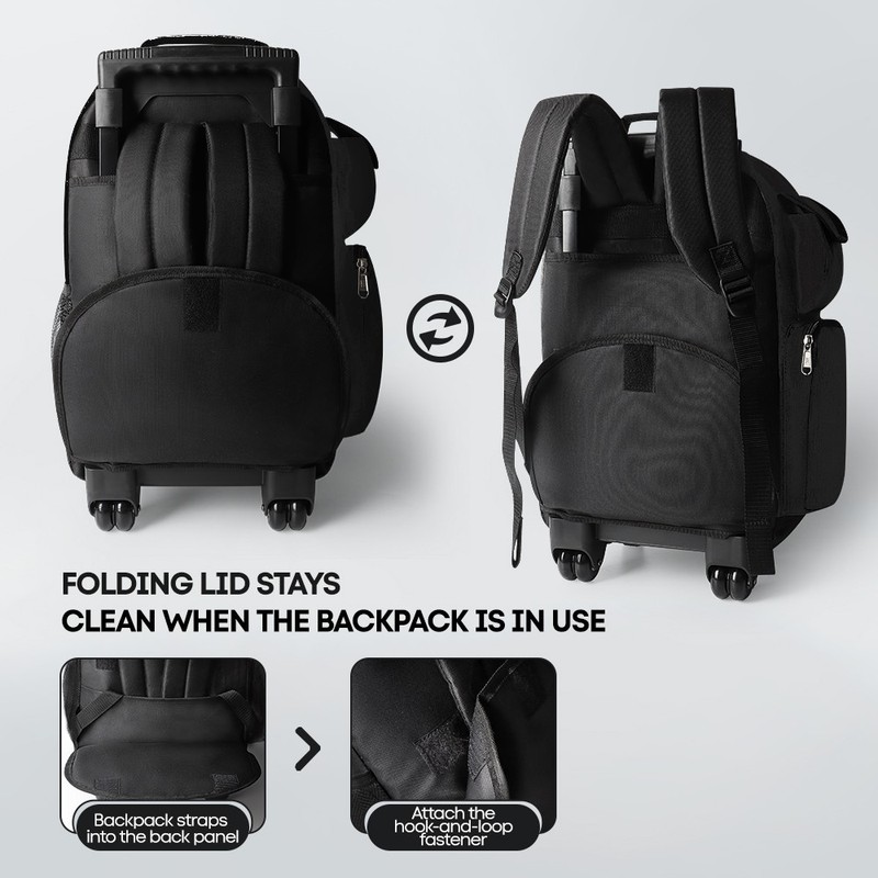2 In 1 Carry On Travel Backpack 20" Rolling Backpack With Wheel & Handle gallery