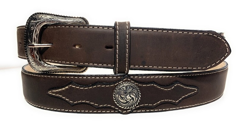 MEN’S WESTERN CONCHO LEATHER BELT. COWBOY RODEO SUEDE CONCHO LEATHER BELT