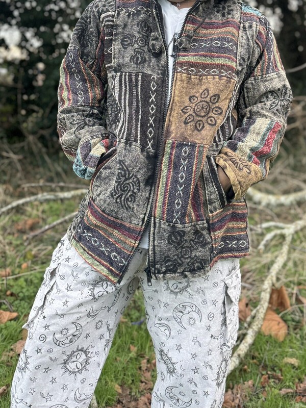 Unisex Jacket | Patched Jacket | Handmade | Eco Friendly | Hippie Boho Spiritual gallery
