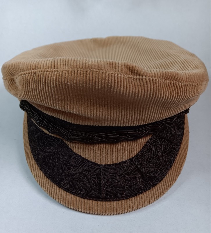 AEGEAN GREEK FISHERMAN’S CAP TAN/ BROWN SIZE 56-7 OR 21 1/2″ INNER BAND