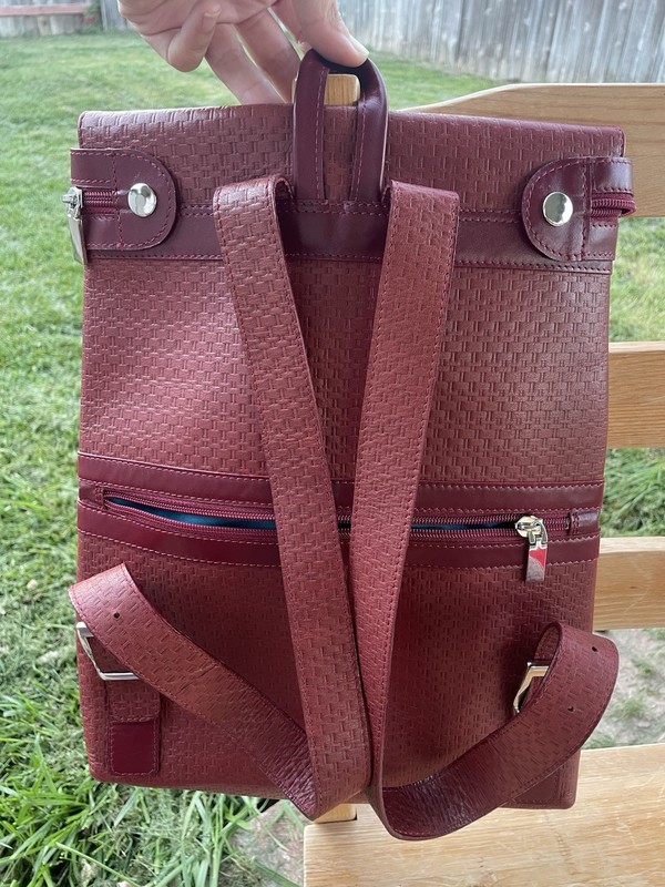 Kos Design Leather Backpack:Burgundy Rucksack. Rare Find