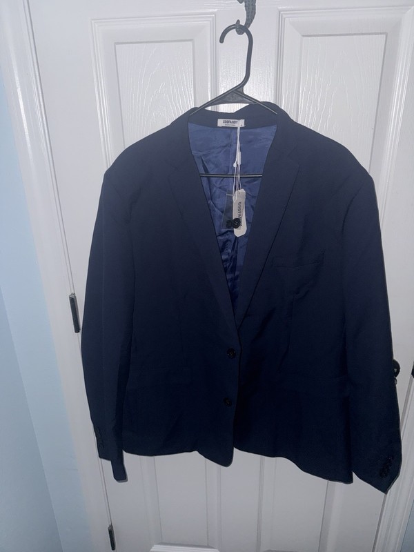 Men’s Navy Blazer Coofandy Size XL New 2 Button Suit Jacket