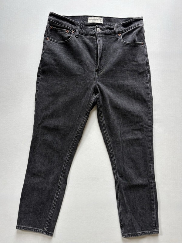 Abercrombie The Skinny High Rise Jeans Black Washed Gray Size 29 8s Women