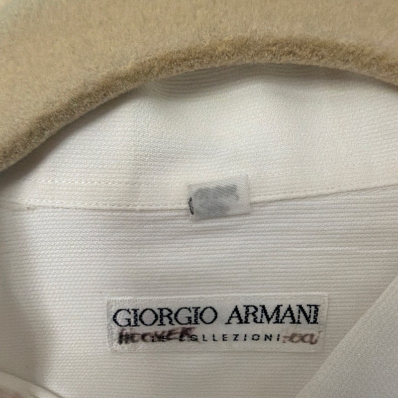 Giorgio Armani Men's White Solid Dress Shirt Point Collar 16 34/35 Long gallery