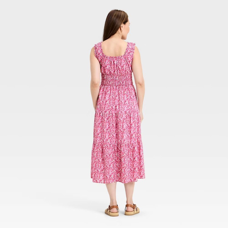 Women's Sleeveless Button-Front Smocked Maxi Empire Waist Dress - Universal gallery