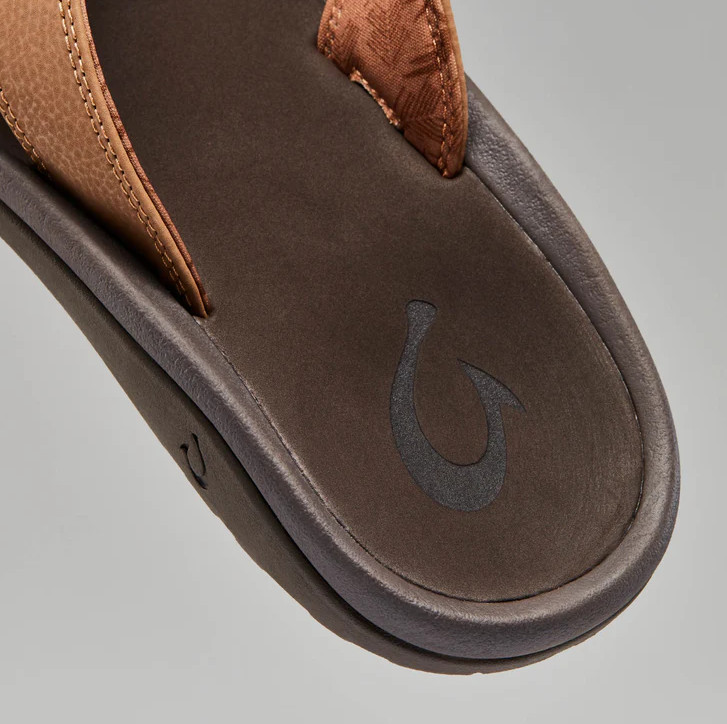 NEW OluKai Ohana Men's Beach Sandals Tan Dark Java Water Resistant Flip Flops gallery