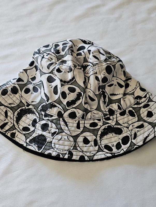Disney Nightmare Before Christmas Black Bucket Hat with Logo Tag From Disneyland
