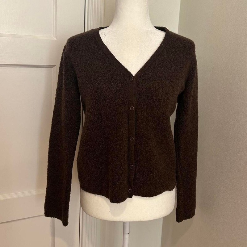 JCREW Wool Blend Chocolate Brown Women’s Cardigan Size Small