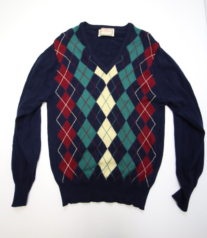 Vintage Alan Paine 100% Cashmere V Neck Sweater Mens S 40/102cm 38" Chest Argile gallery