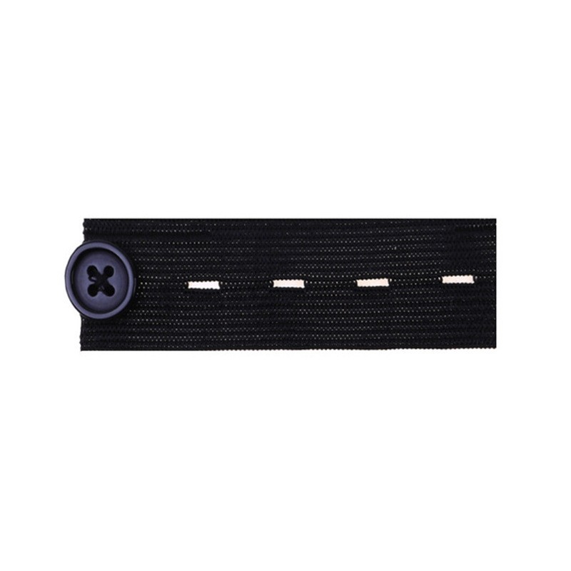 2Pcs Black Waist Extender for Pants–Elastic Button Clip for Maternity