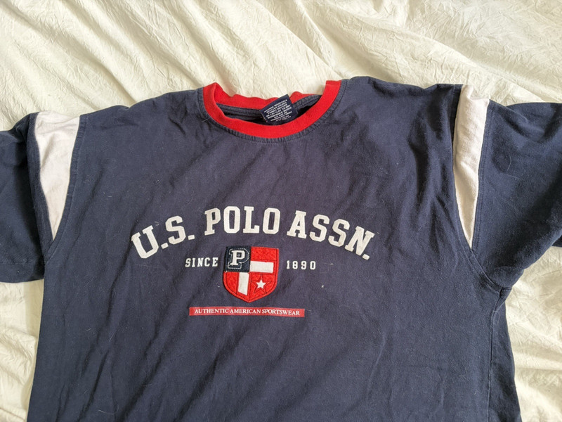U.S. Polo Assn. Men’s Ringer Graphic Logo T-Shirt Navy/Red/White XL