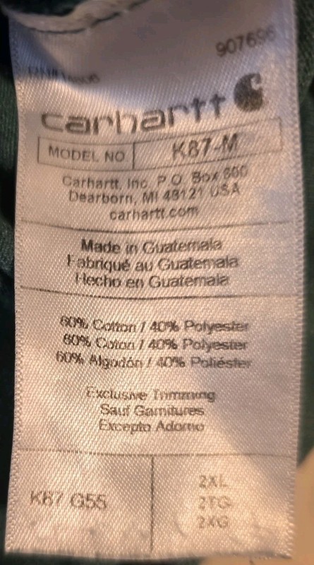 Carhartt K87 Loose Fit Pocket T-Shirt 2XL Heather Green Heavyweight Fall 2022 gallery
