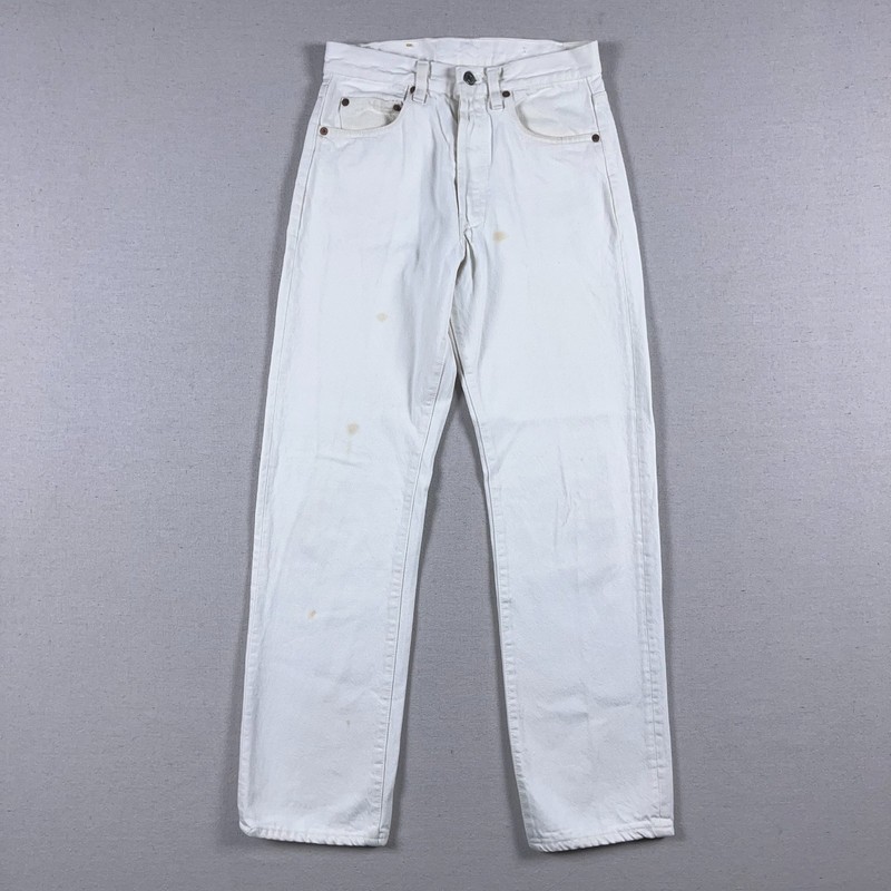 VTG Levi’s 501 0651 Jeans Men’s 29×30 (Fit 27×30) White Ivory Made in USA 80s