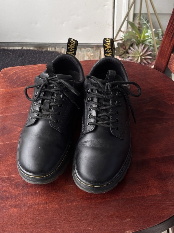 Dr. Martens Reeder Men’s Black Leather Lace-Up Sneakers US 7 UK 6 EU 39