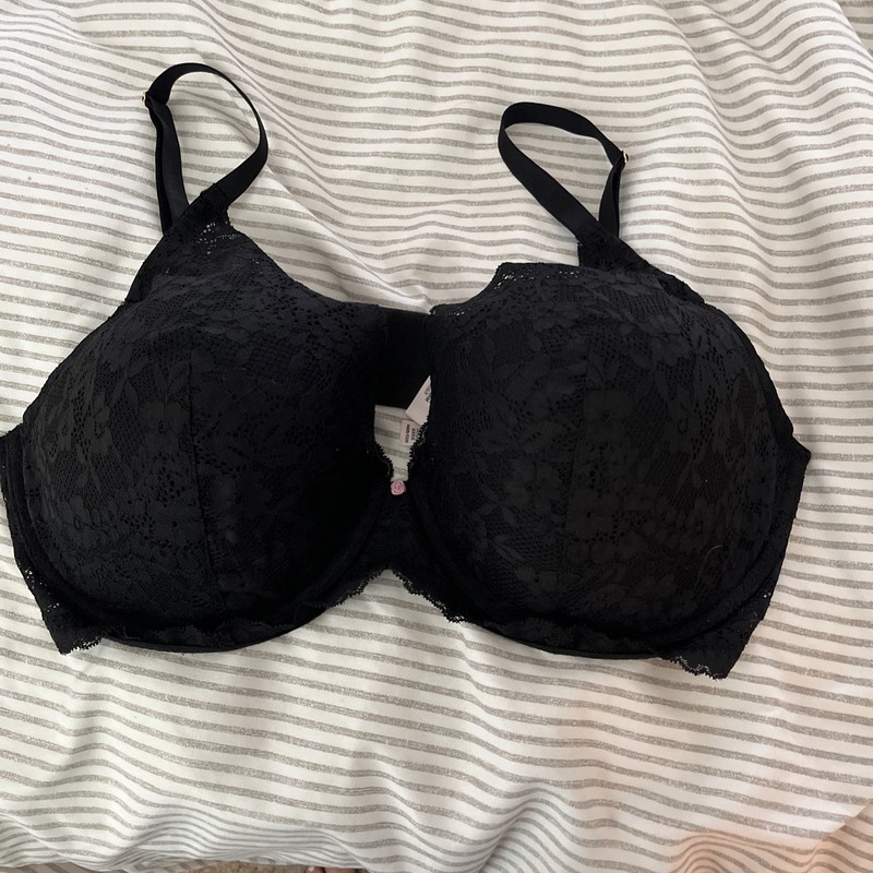 victoria secret bra 44 DD Dream Angels Black Lace Plunge