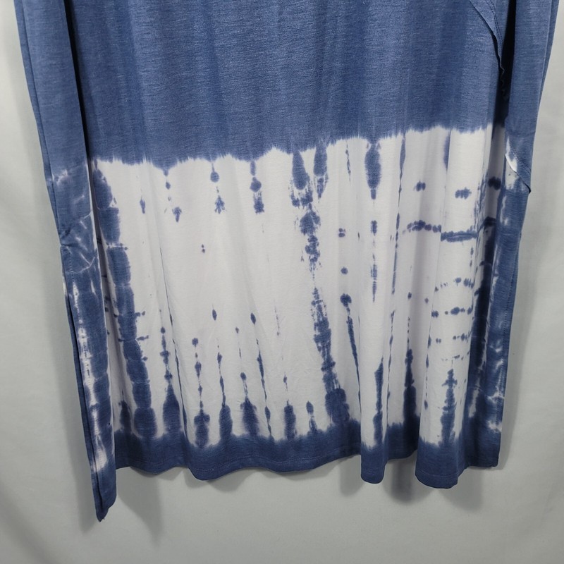 Te Verde Sleeveless Sundress Women's Size 2X Blue with Tie Dye Dipped Hem NEW gallery