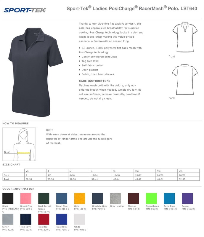 Sport Tek Womens 100% Polyester Dri-Fit Performance Polo Golf Shirt M-LST640 gallery