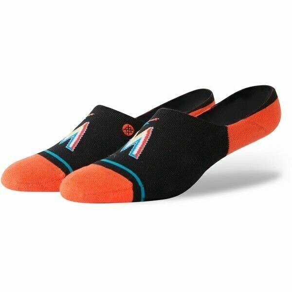 Stance Adult Black No Show Cotton MLB Baseball Miami Marlins Super Socks L 9-12