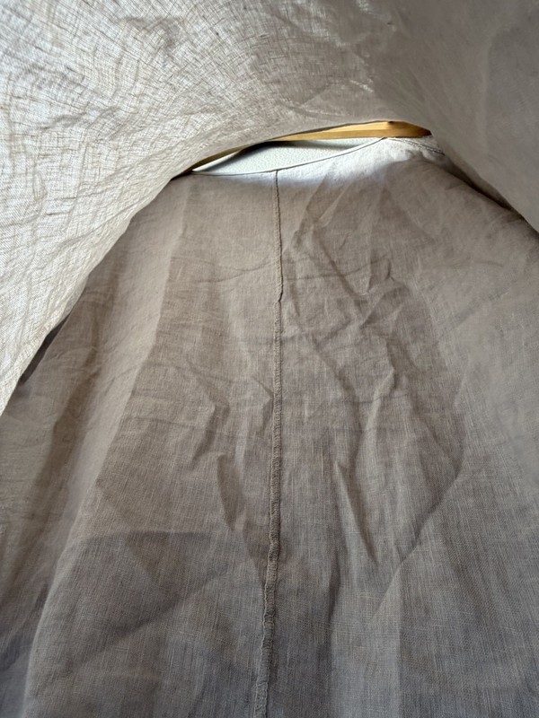 Beige Italian Linen Blouse Long Slve Women Reg. One Size (US 6-12) Lagenlook gallery