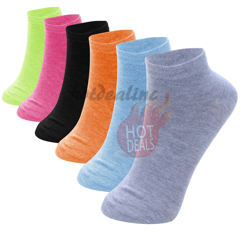 6/12 Pairs Women’s Ankle/Quarter Crew Sports Socks Cotton Low Cut Size 9-11