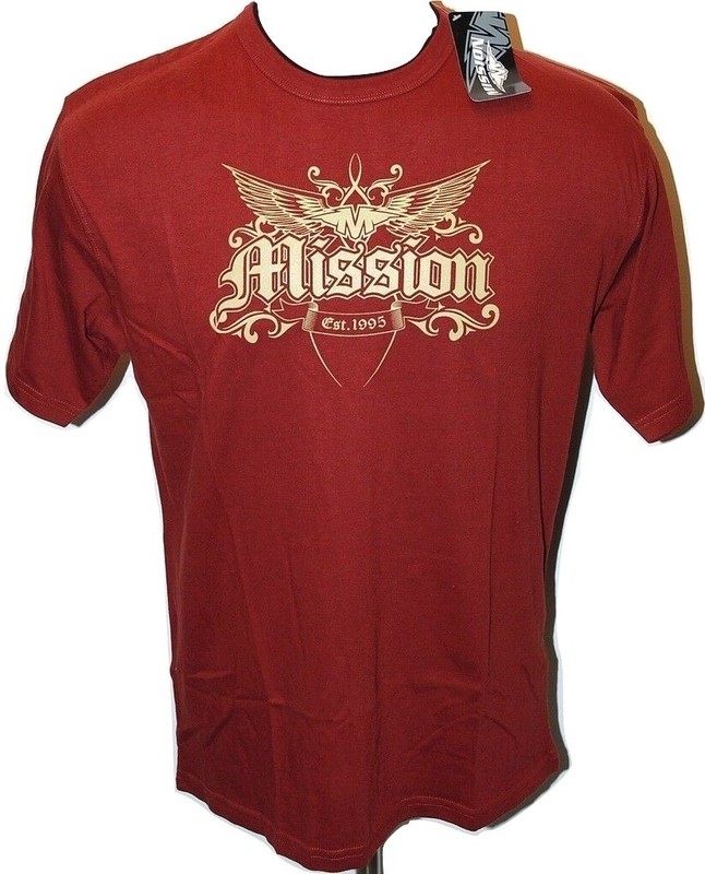 Mission Hockey Winger Graphic Logo Short Sleeve T-Shirt Brick Red various sizes