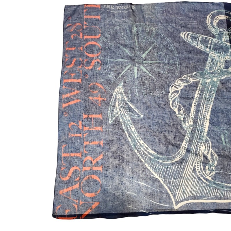 Dockside Nautical Anchor Scarf Shaw 36x36 Tim Coffey 2014 Head Wrap Sailor gallery