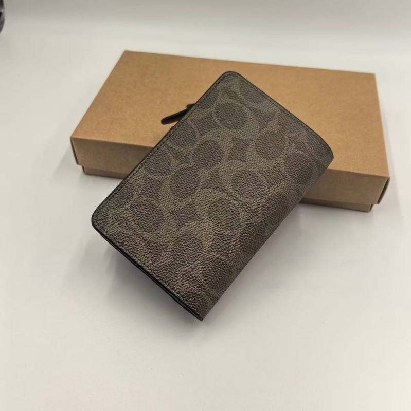 NWT Coach Medium Corner Zip Wallet In Signature Canvas CW786 Olive Green gallery