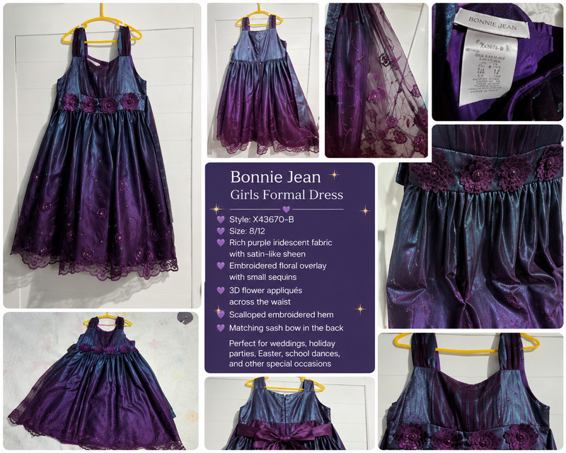 Bonnie Jean Girl dress, style X43670-B, in size 8/12