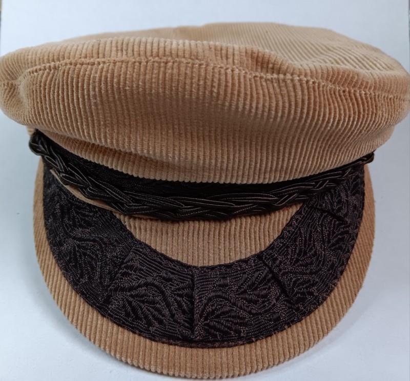 AEGEAN GREEK FISHERMAN'S CAP TAN/ BROWN SIZE 56-7 OR 21 1/2" INNER BAND gallery