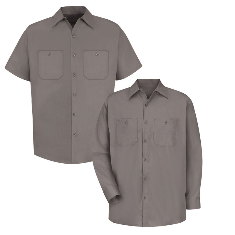 Red Kap Work Shirt 100% Cotton 2 Pocket Men's Durable Industrial Uniform gallery