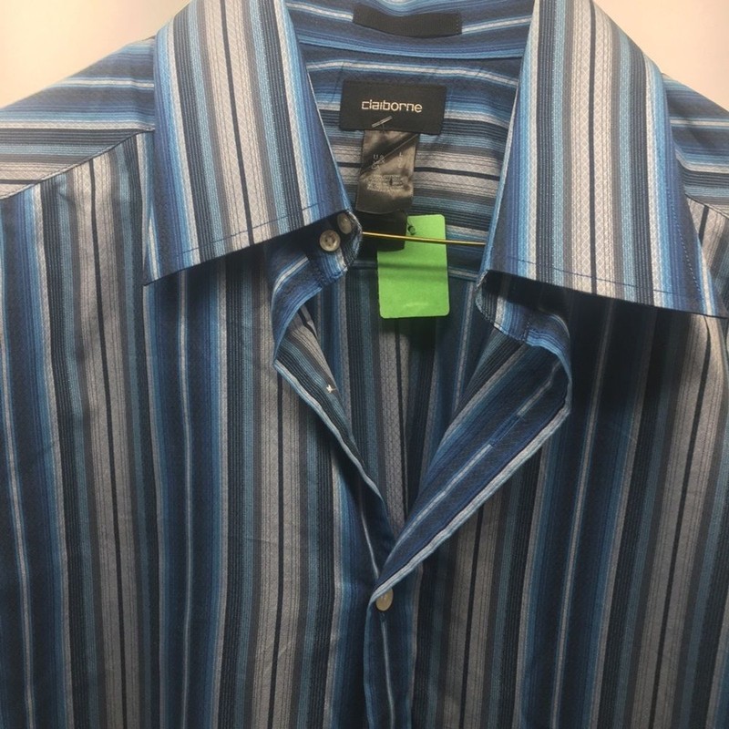 Claiborne Striped shirt blue L gallery