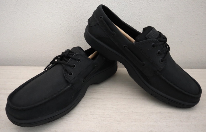 Sperry STS24997 Men’s Sz 8W Black Billfish 3-Eye Leather Boat Shoes $115