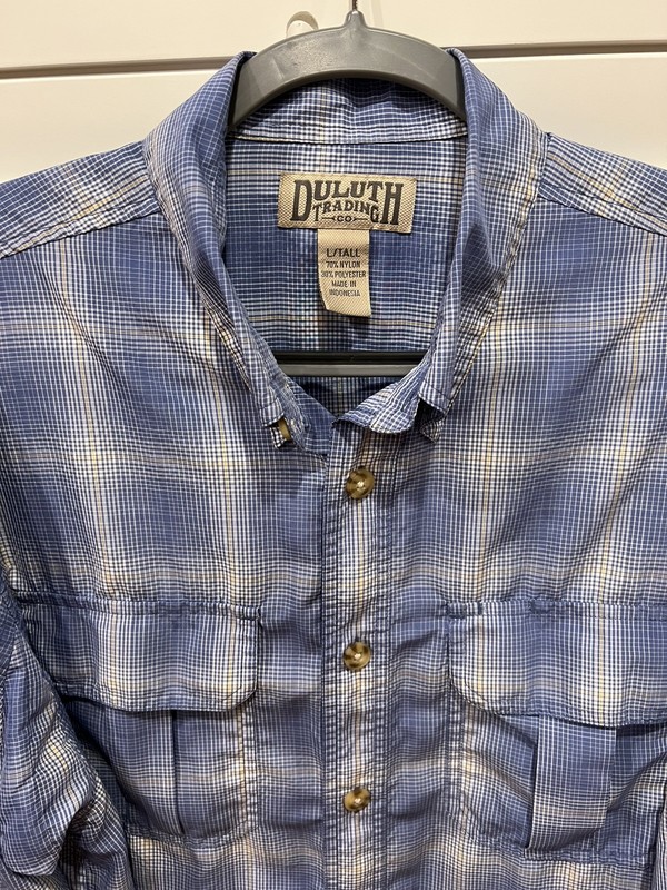 DULUTH Trading LT Large Tall Armachillo BLUE Plaid Shirt Cooling Hiking Fishing gallery