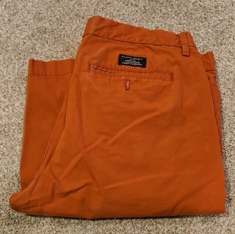 Banana Republic Aiden Chino Men’s Orange Straight-Leg Cotton Pants 33W
