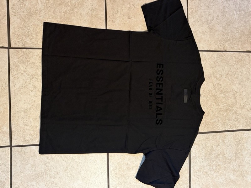 Essentials Fear of God ESSENTIALS Men’s L Black Logo Cotton Crewneck T-Shirt gallery