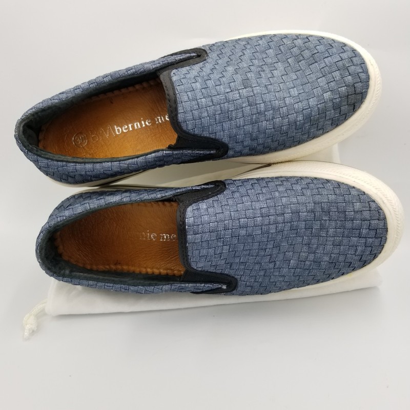 Bernie Mev Blue Woven Elastic Platform Slip-On Sneakers US 8 (EU 38) gallery