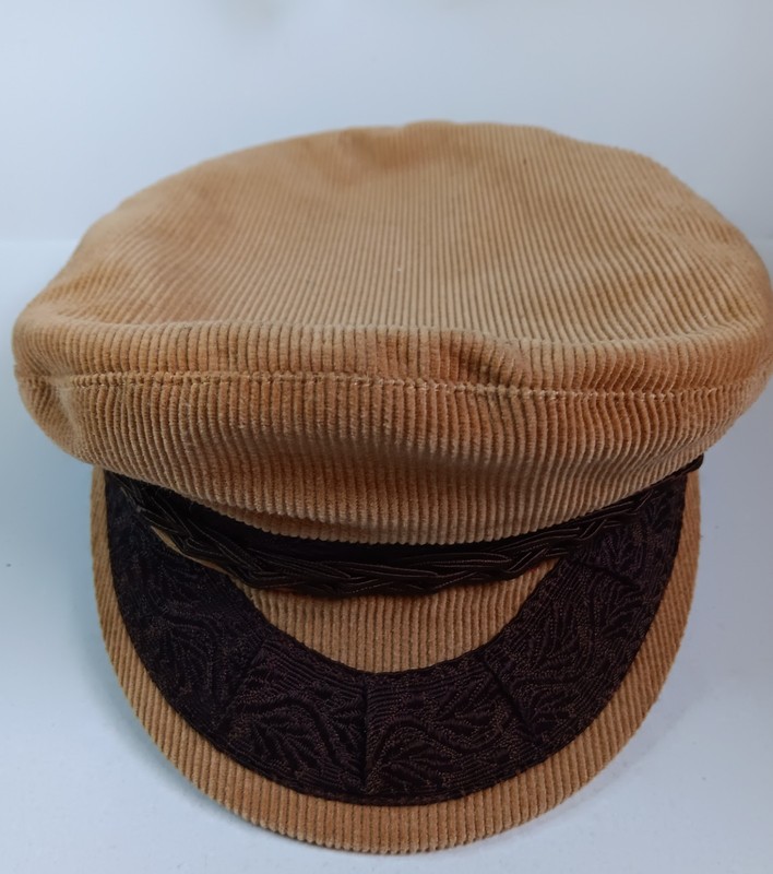 AEGEAN GREEK FISHERMAN'S CAP TAN/ BROWN SIZE 56-7 OR 21 1/2" INNER BAND gallery