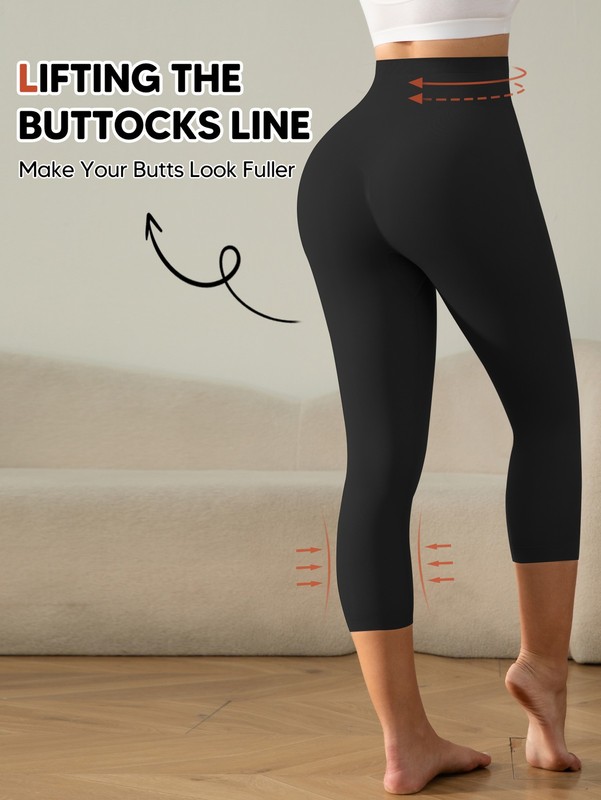 Women Slimming Anti Cellulite Compression Leggings Leg Shaper High Waist Capris gallery
